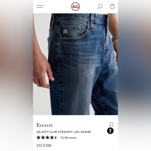 Men’s AG slim straight leg denim, color 14 years bond, 31R, 32 length, EUC - Picture 5 of 10